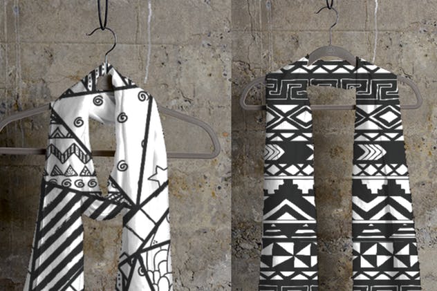 50款黑色手绘无缝印花图案 50 Black Hand-Drawn Seamless Patterns插图(10)