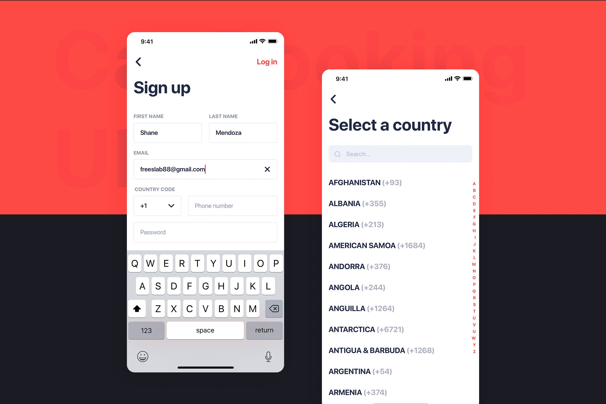网约车APP应用UI设计之注册界面设计模板 Car Booking UI mobile concept – Sign Up form插图