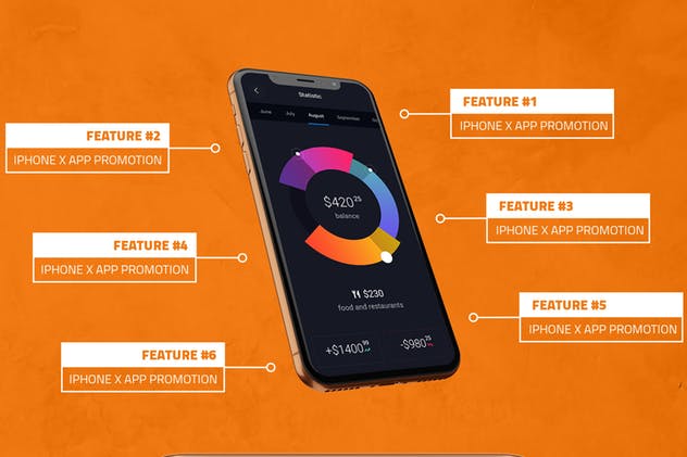 iPhone X手机APP应用设计演示样机模板 iPhone X App Promotion插图(4)