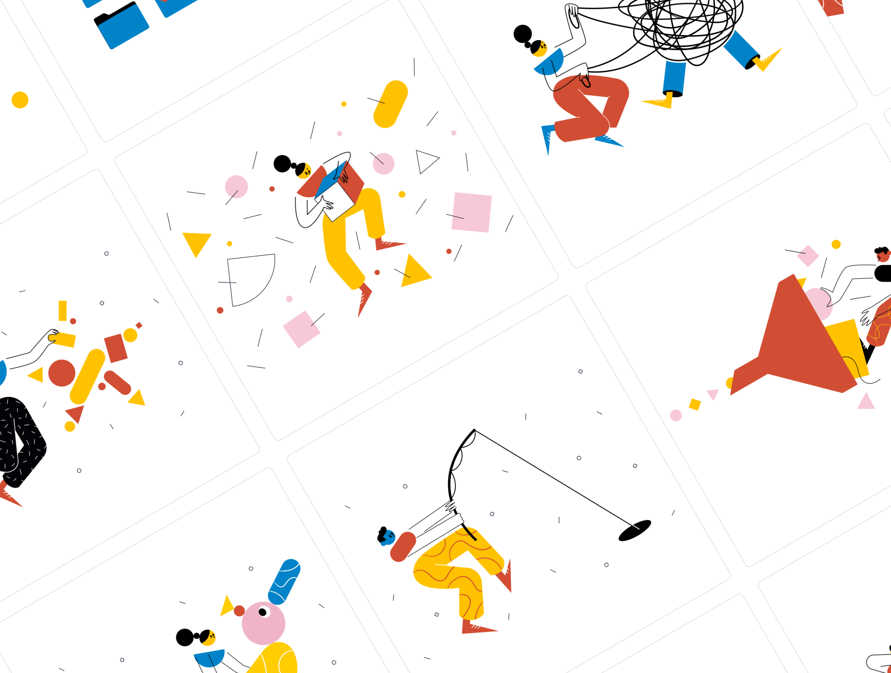 素材库下午茶：多彩人物角色矢量插画素材合集插图(4)