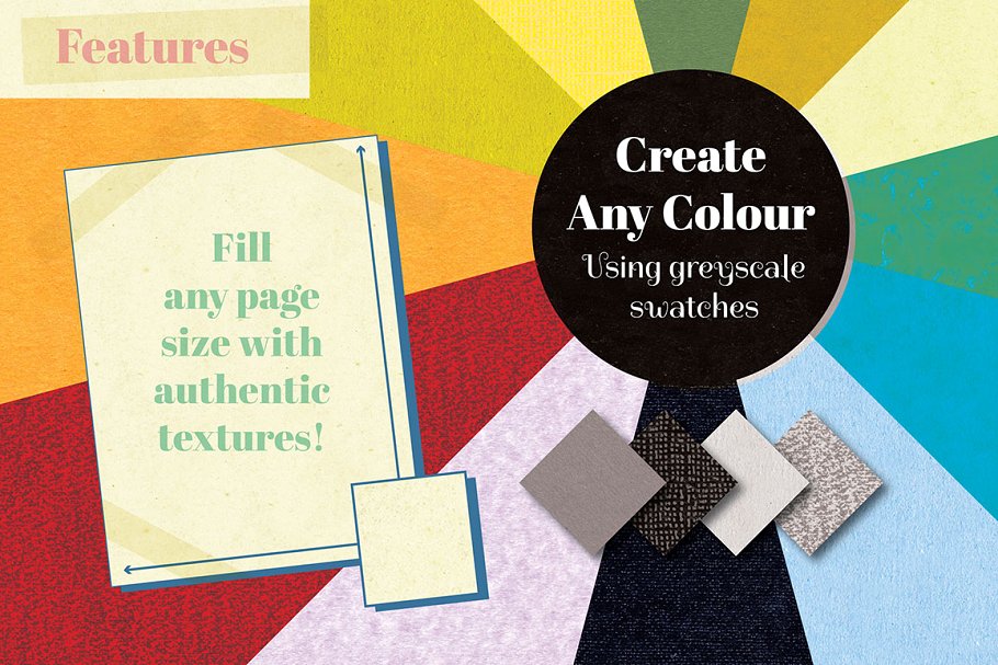 复古做旧风格纸张纹理 Paper Textures and Seamless Patterns插图(7)