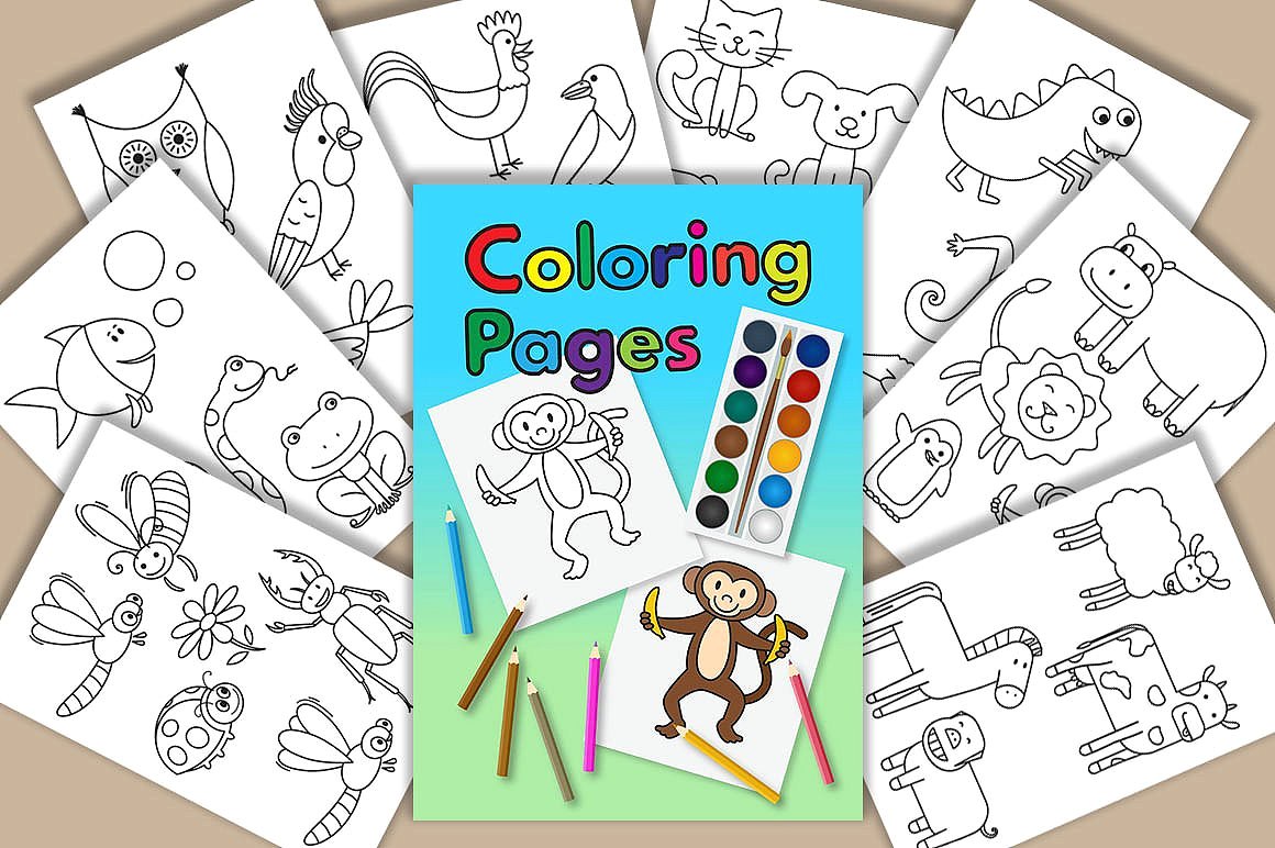 可爱的节日祝贺手绘着色页高清图片下载[jpg]插图