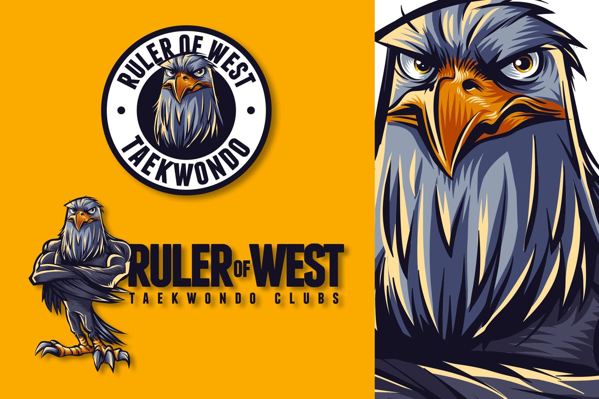 老鹰吉祥物形象Logo模板 Eagle Mascot Logo插图