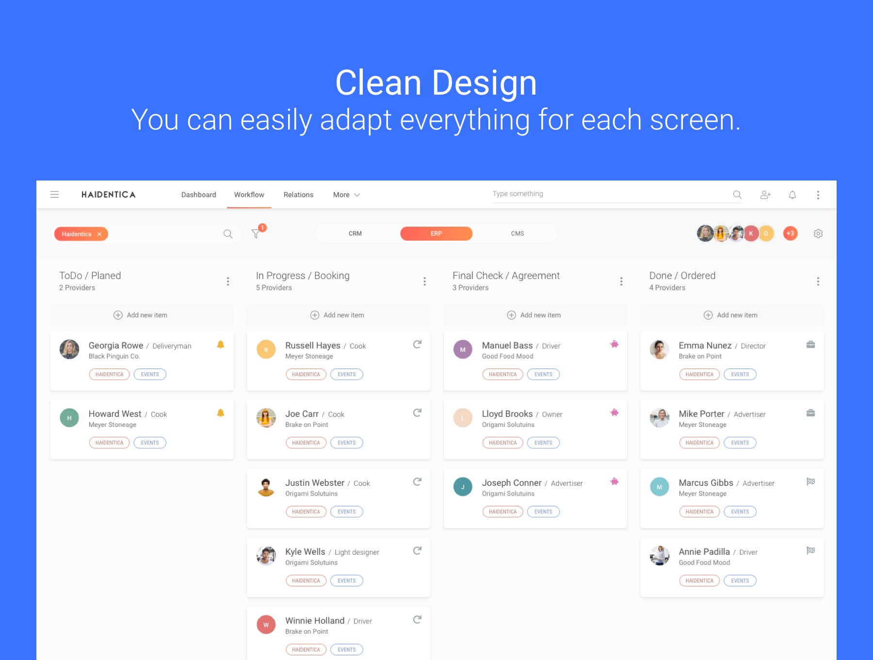 工作流或CRM相关的网页模板套装下载[Sketch]插图