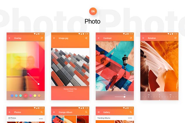 Material设计风格APP应用开发标准UI套件 Lora – Android Material Design UI Kit插图(5)