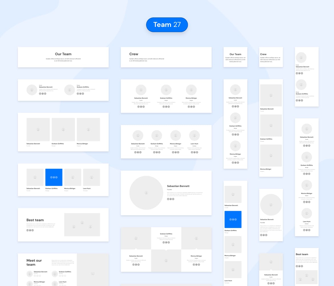 300+APP&Web区块UI线框图设计模板 Desktop & Mobile Wireframe Web UI Kit插图(9)