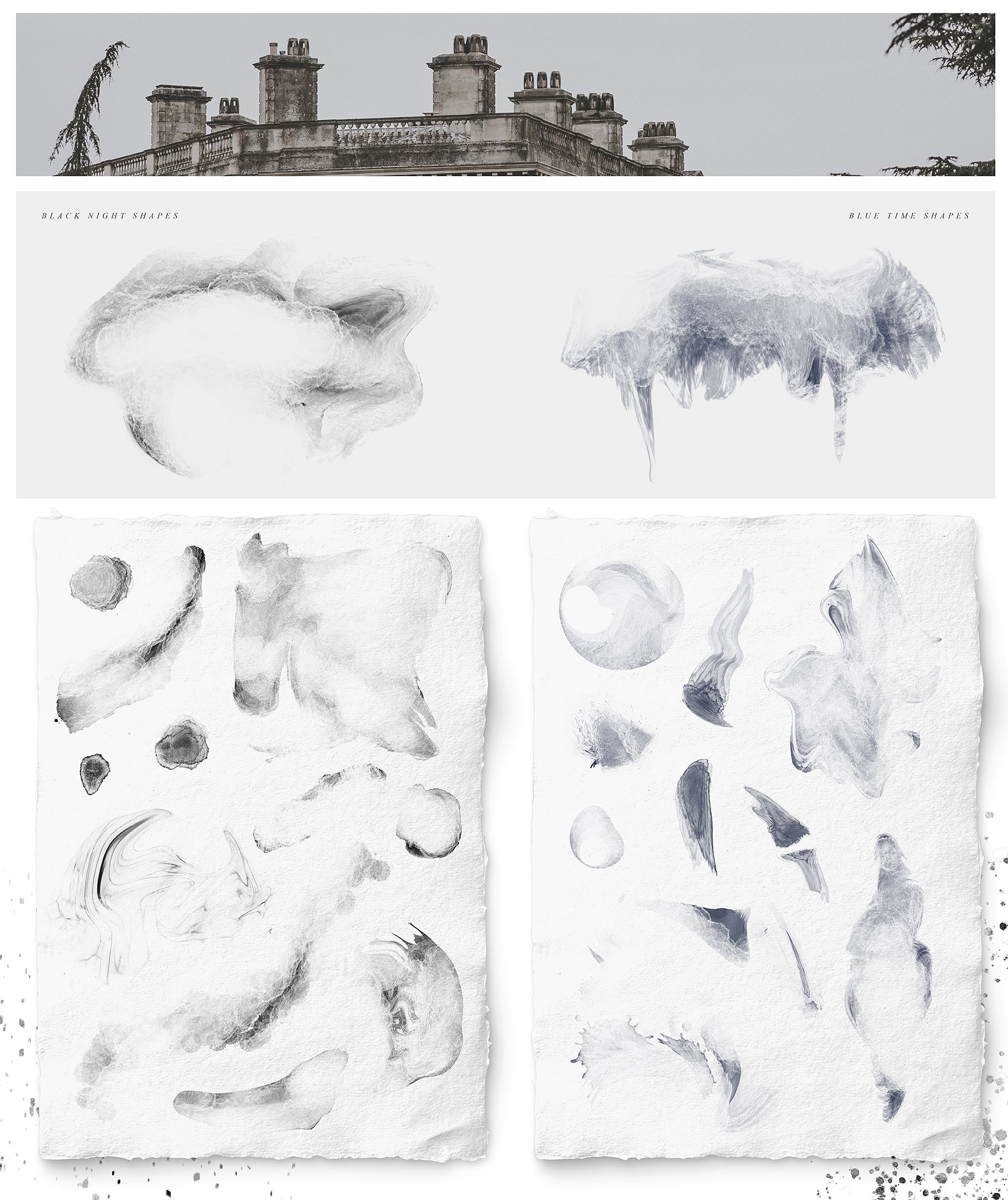 优雅水墨植物花卉元素水彩剪贴画合集 Night Time Collection插图(5)