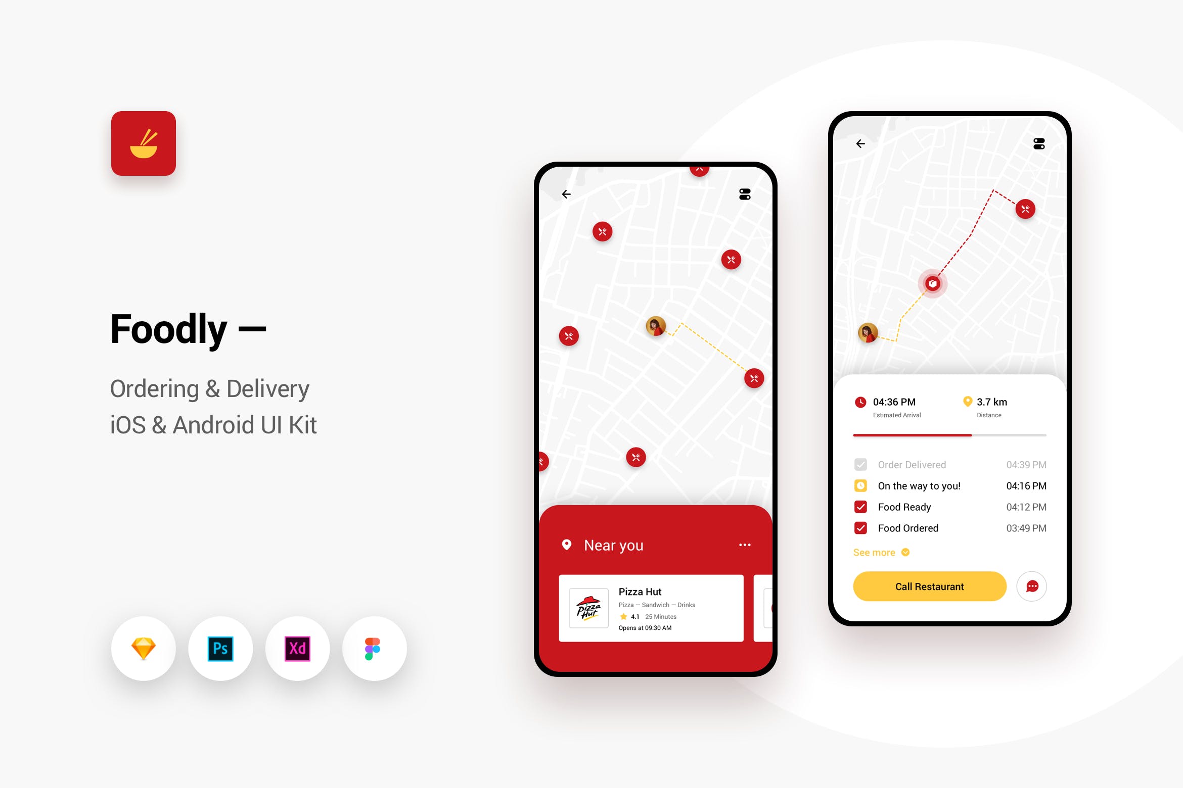 在线订餐&外卖配送APP应用UI设计素材库精选模板v9 Foodly – Ordering Delivery iOS & Android UI Kit 9插图