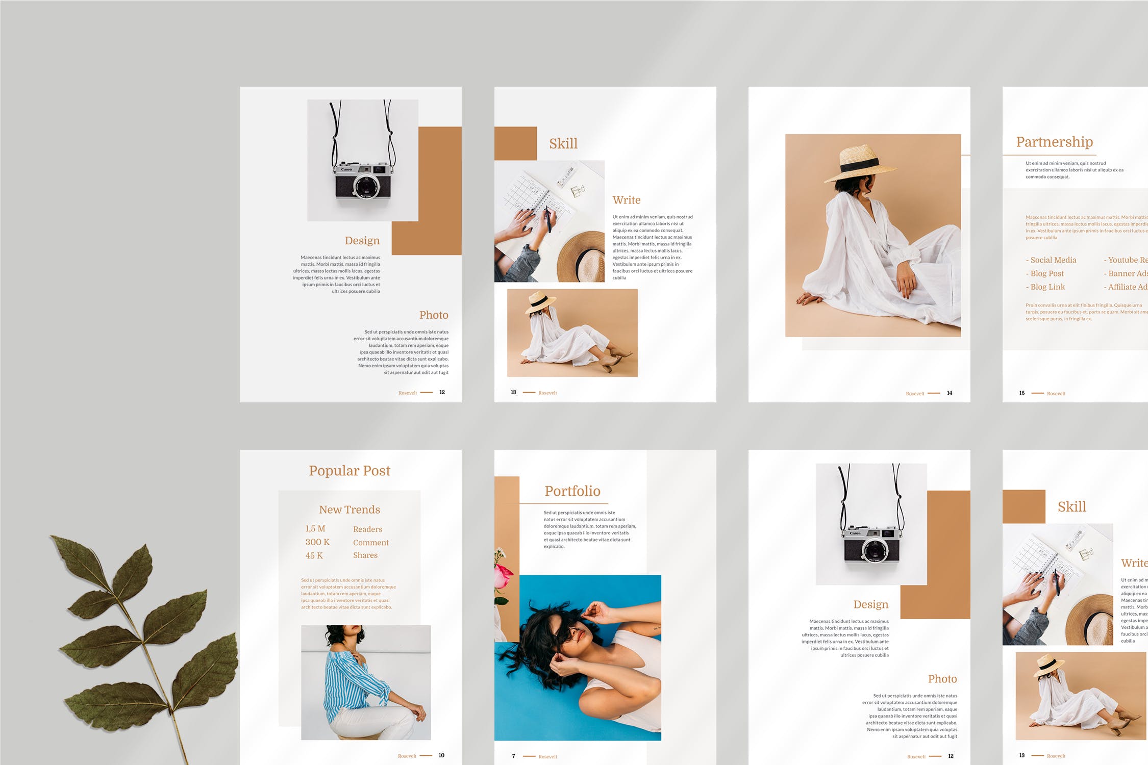 品牌形象塑造媒体宣传画册设计模板 Rosevelt – Media / Press Kit  Template插图(3)