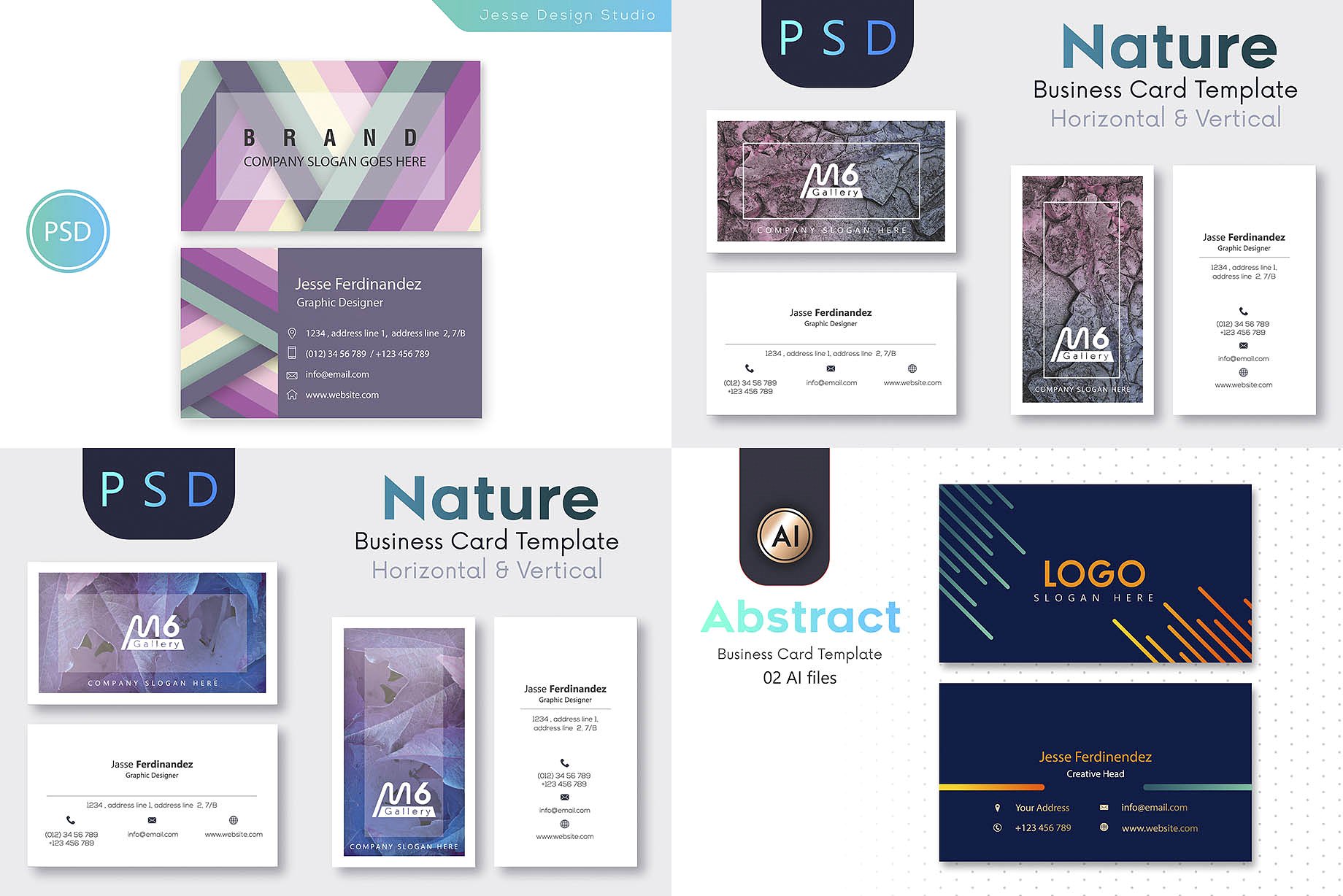 125个高品质的PSD和AI名片设计模板插图(12)