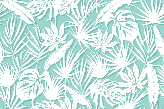单色花卉无缝图案/背景素材 Unicolorous Seamless Floral Patterns / Backgrounds插图(5)