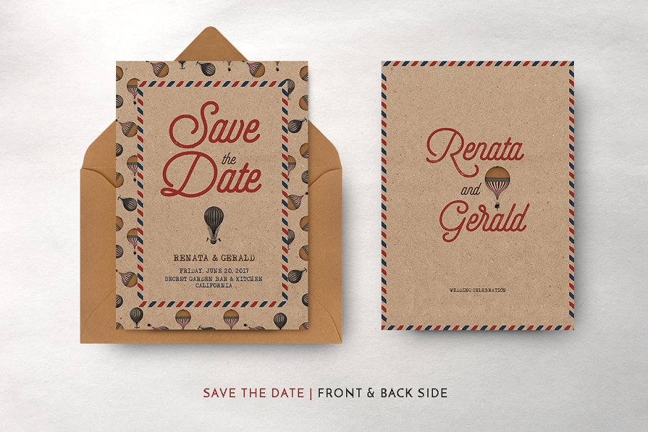 复古怀旧风格旅行婚礼设计物料素材 Vintage Travel Wedding Suite插图(2)