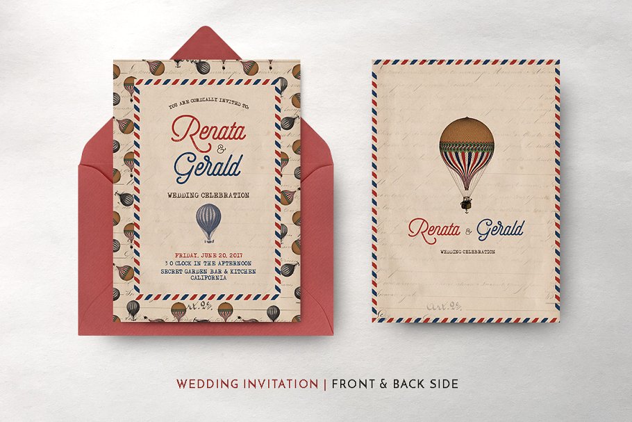 复古怀旧风格旅行婚礼设计物料素材 Vintage Travel Wedding Suite插图(6)