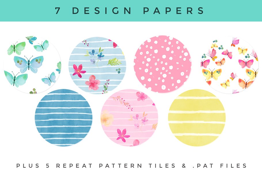 春天的大自然水彩剪贴画合集 Clipart Set – Spring Meadow插图(4)