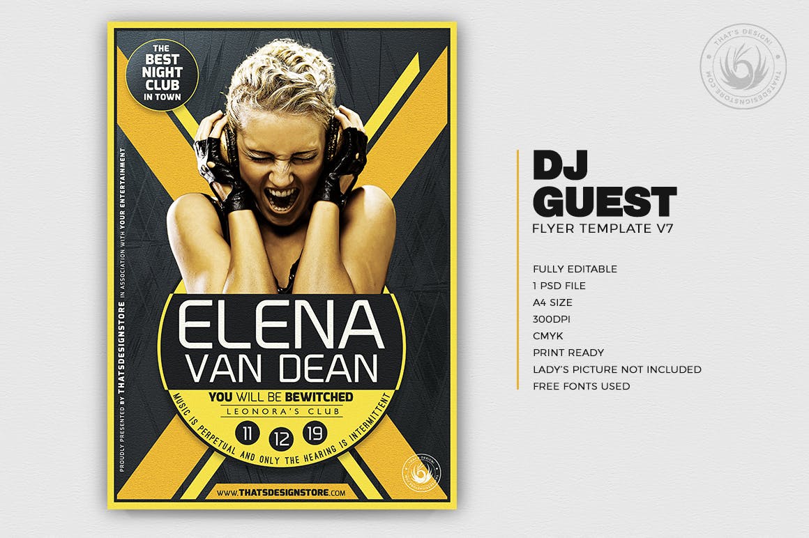 时尚震撼的夜店JI派对party宣传单DM海报设计模板插图(1)