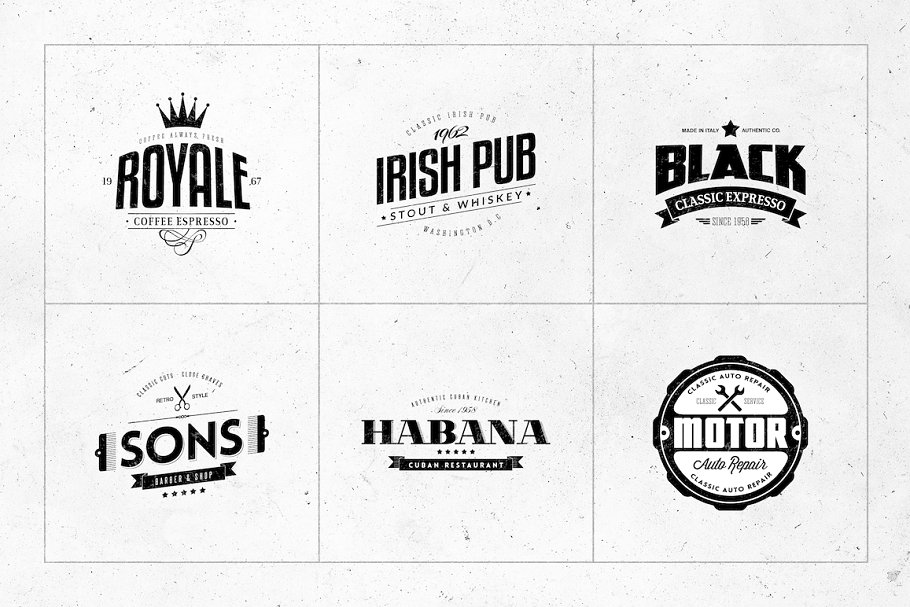 复古风格品牌专业Logo设计模板 Retro Logo Templates V.01插图(4)