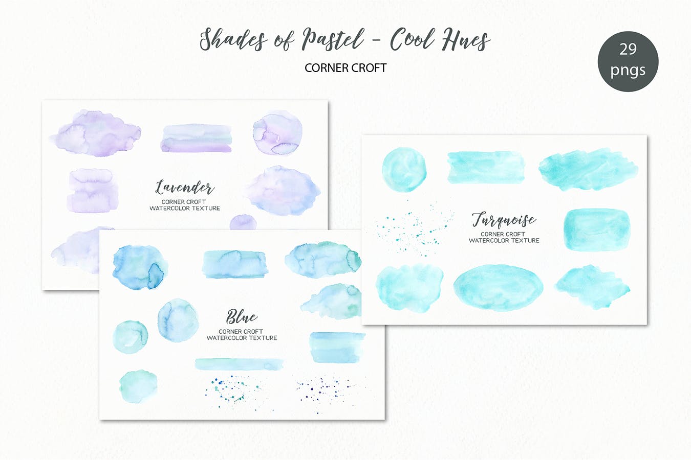 柔和色调水彩背景纹理素材 Shades of Pastel Cool Watercolor Texture插图