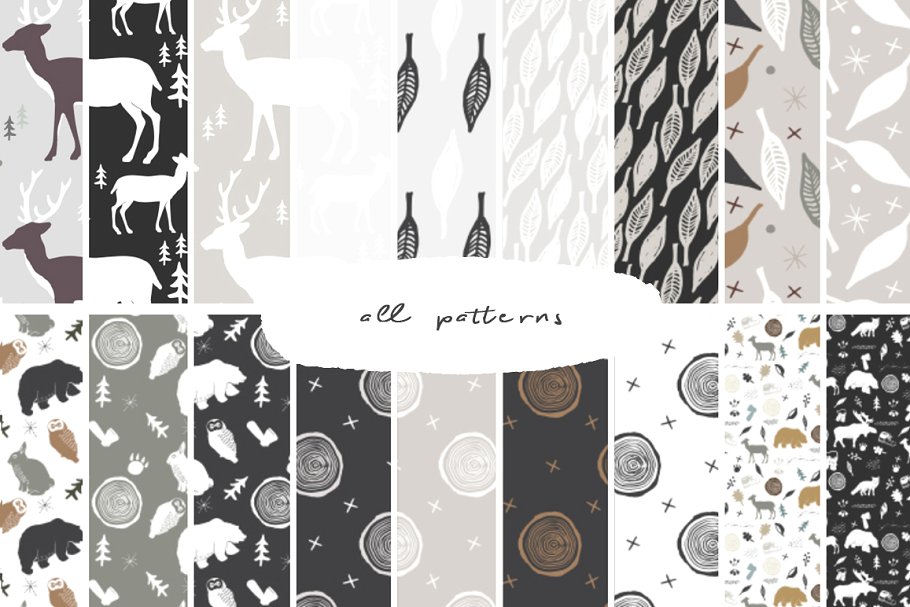 林地和冬季矢量图形 Woodlands & Winter Vector Graphics插图(8)