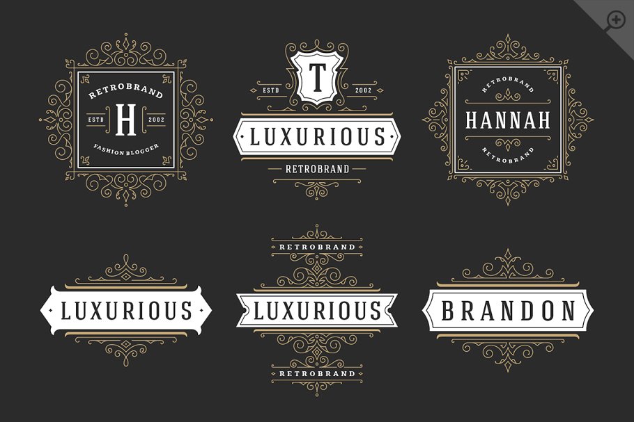 50个奢华装饰Logo及徽章  50 Ornament logos & badges插图(2)