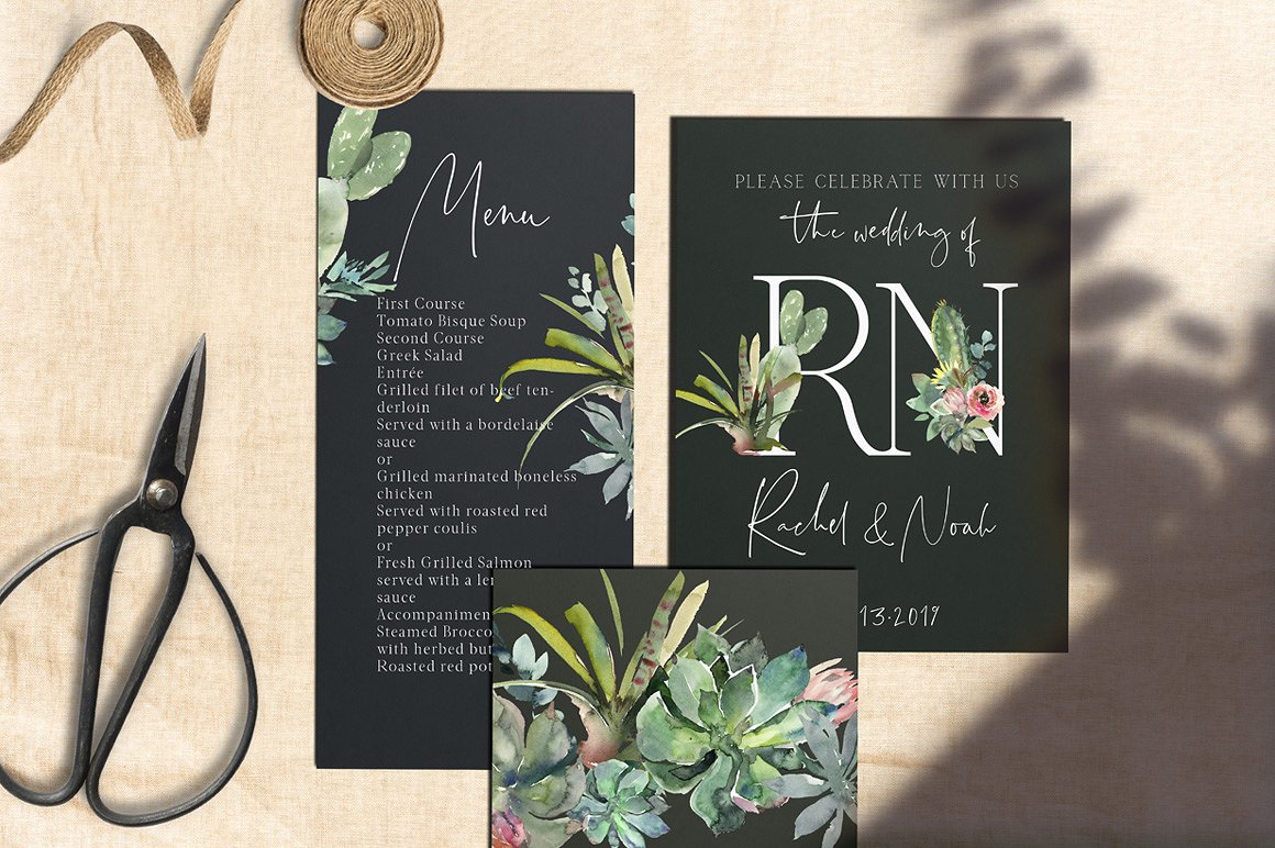 仙人掌水彩剪贴画 Cacti Watercolor Cactuses Clipart插图(5)