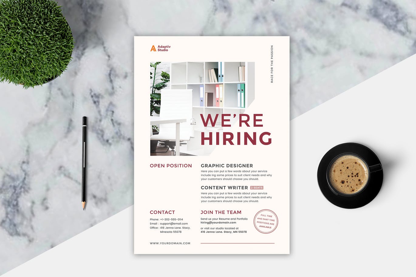 企业招聘海报传单设计模板 Recruitment Flyer插图