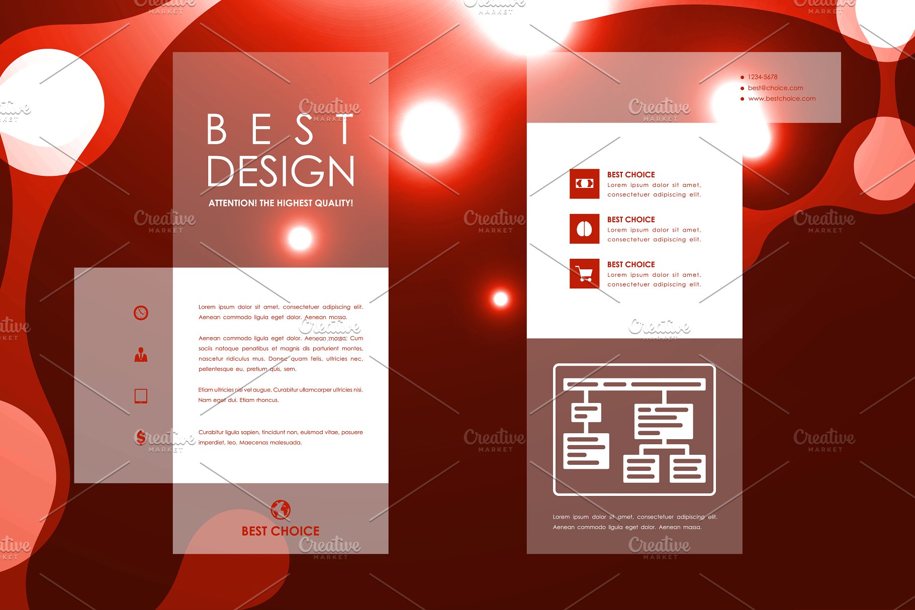 荧光DNA链条抽象图形画册模板 Set of Beautiful Brochures插图(8)