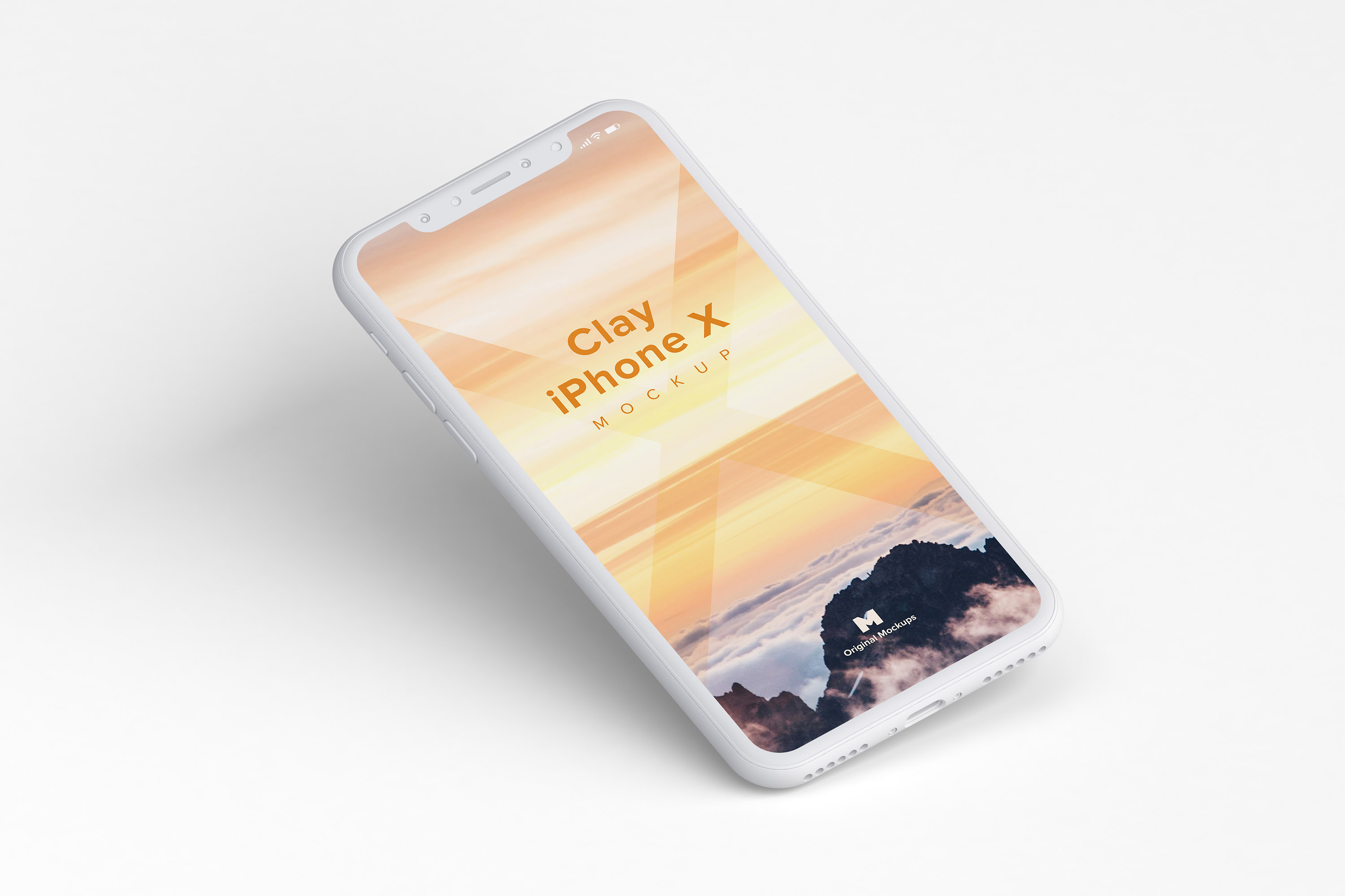 iPhone X苹果手机屏幕设计演示样机01 Clay iPhone X Mockup 01插图
