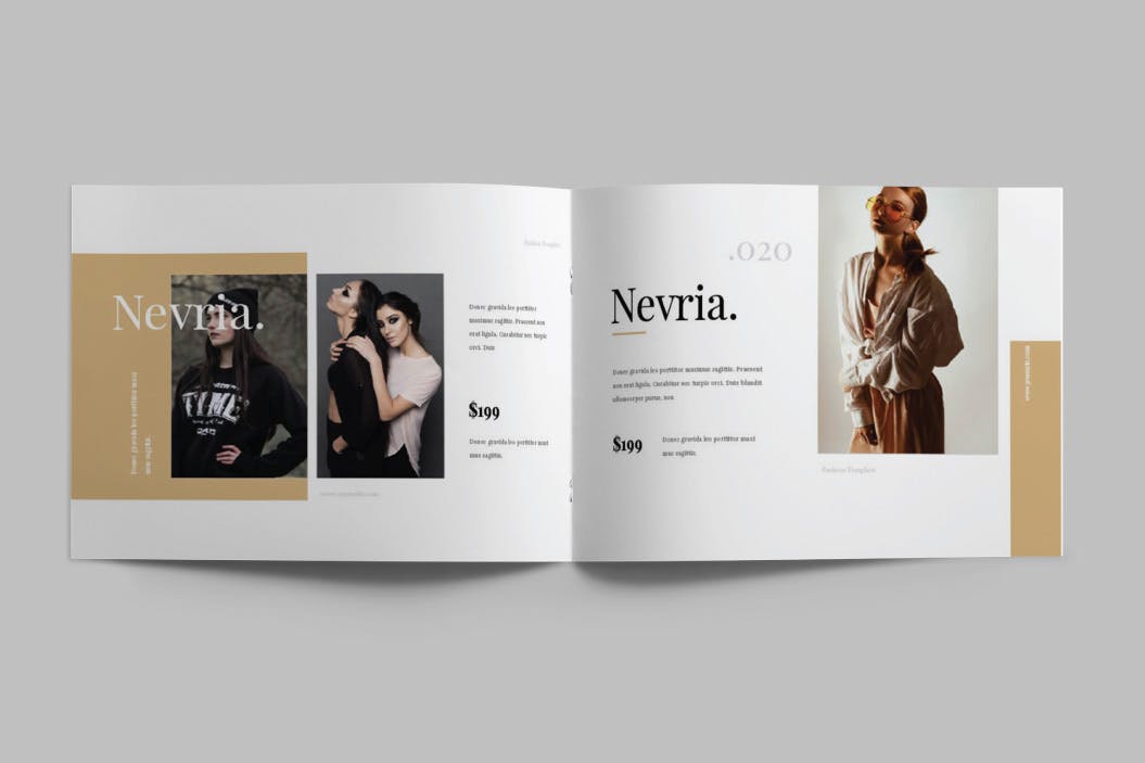 A5横版产品目录Lookbook设计InDesign模板 NEVRIA – A5 Landscape Lookbook template插图(10)