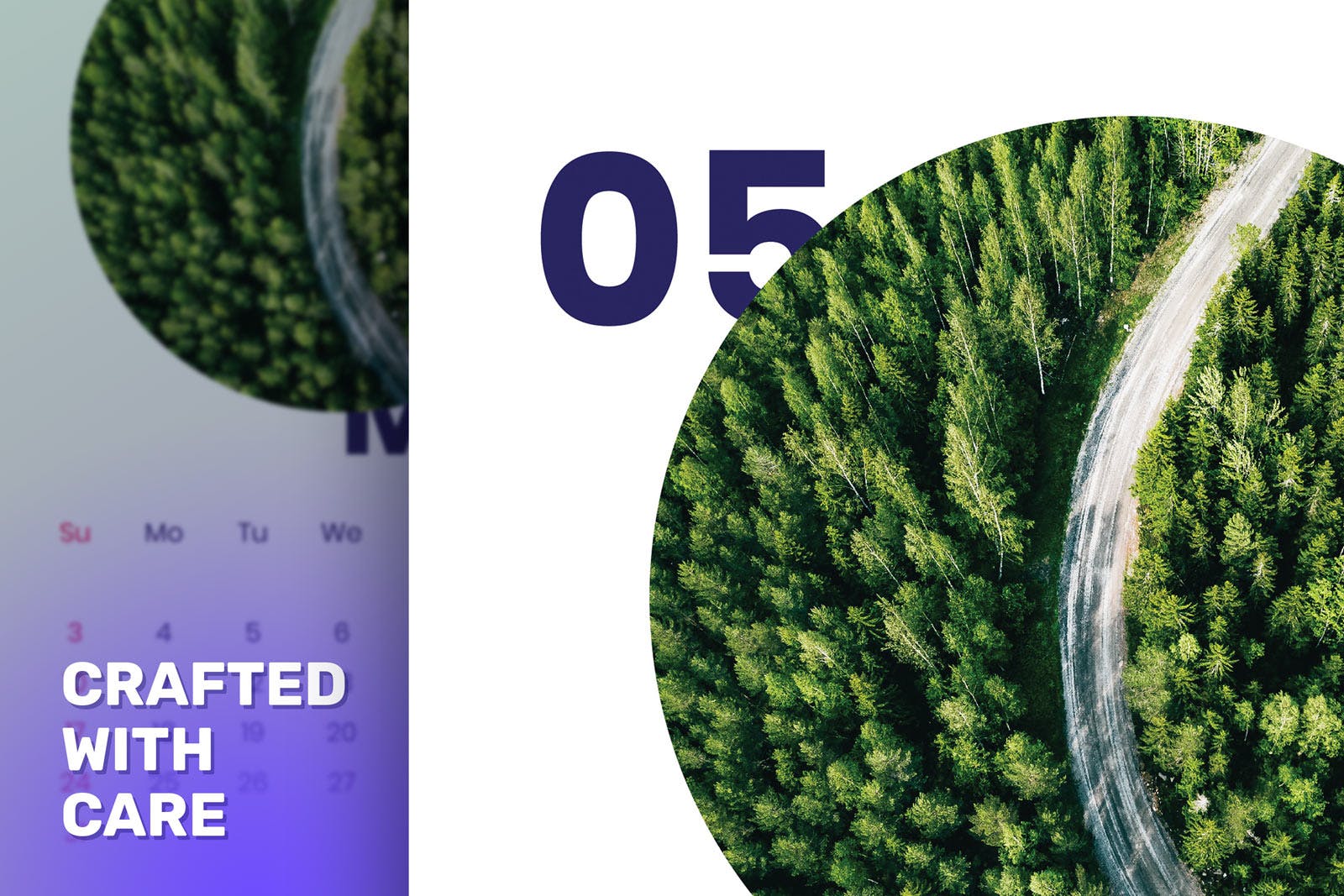 2020年风景日历年历设计模板 Calendar插图(4)