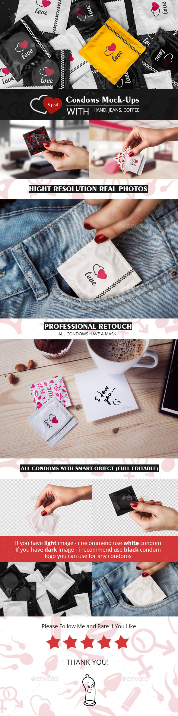 5个安全套展示模型Mockups下载[psd]插图