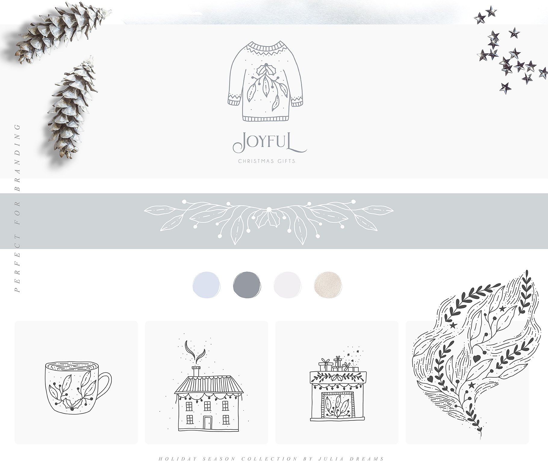 圣诞节手绘装饰设计套件 Holiday Season Collection插图(5)