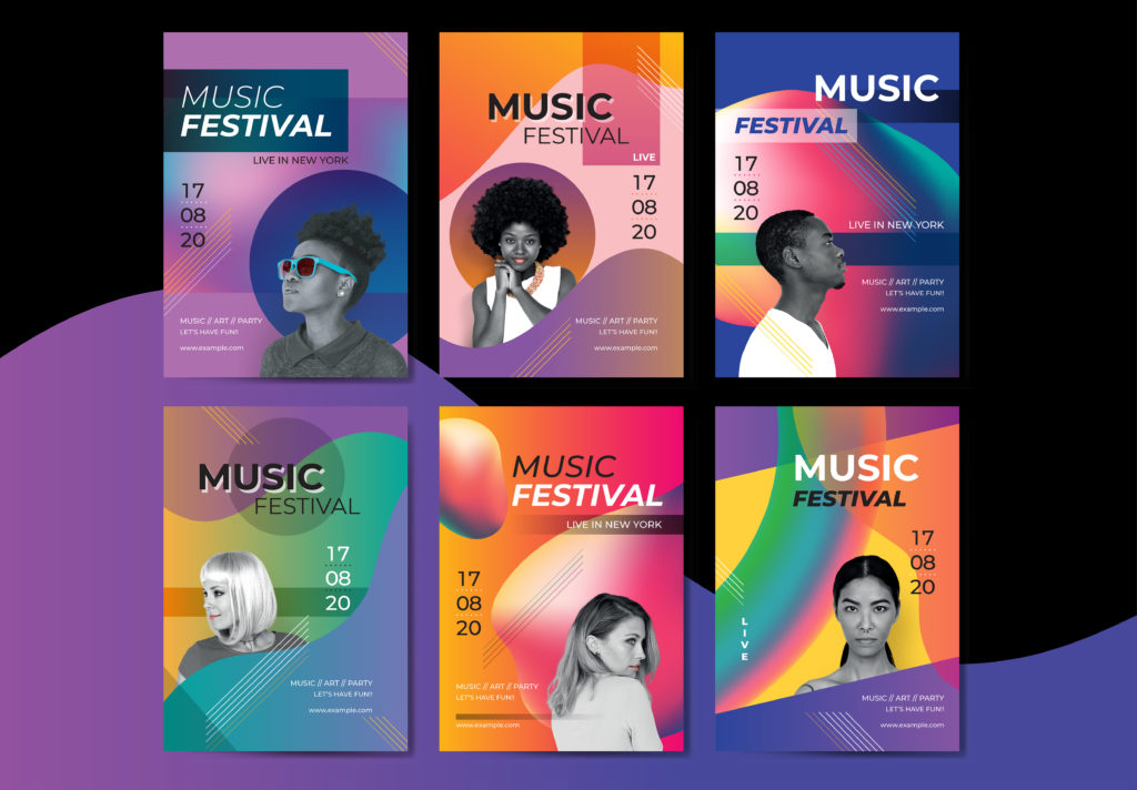 时尚高端绚丽多彩多用途DM宣传单海报设计模板集合插图