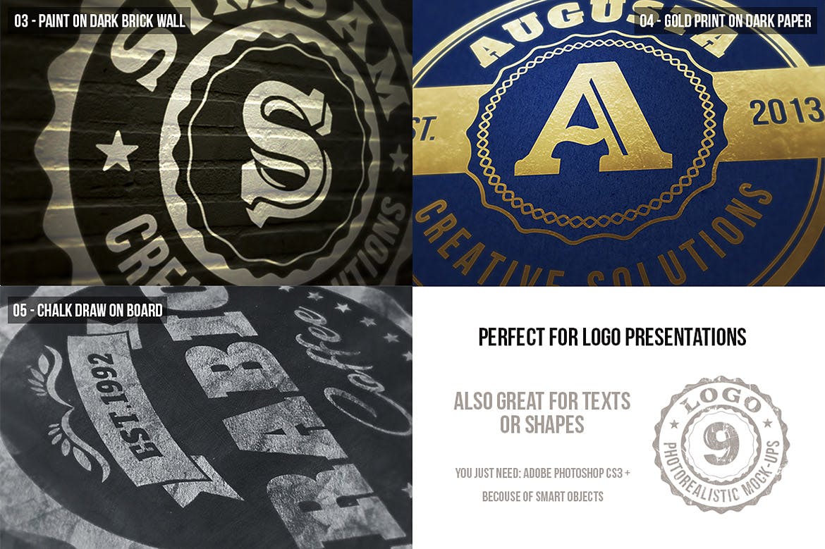 逼真的高品质logo标志特写VI样机展示模型mockups插图(3)