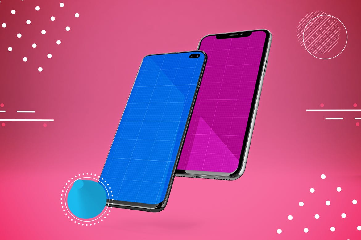 抽象背景iOS/Android手机样机模板 Abstract IOS & Android插图(13)