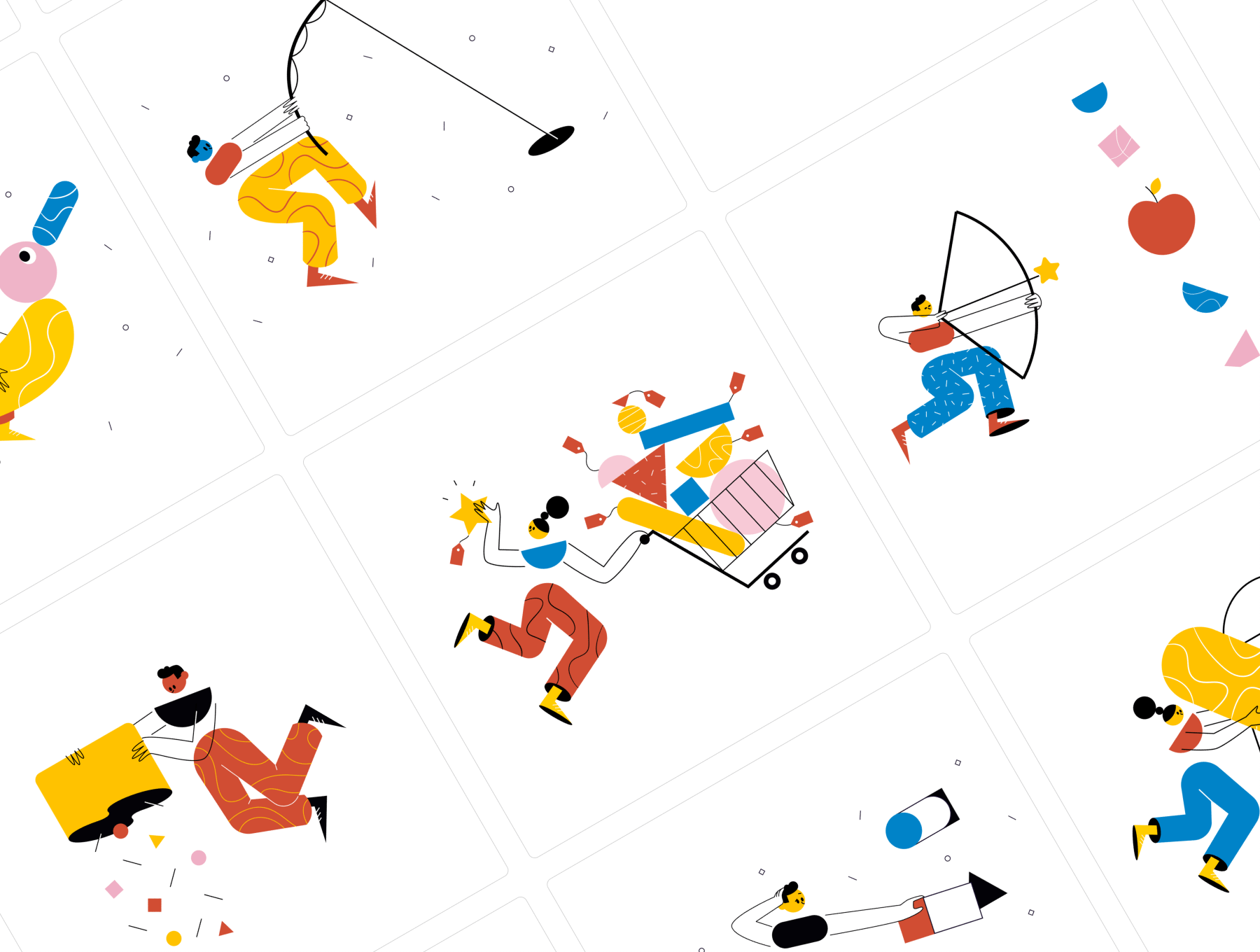 素材库下午茶：多彩人物角色矢量插画素材合集插图(5)