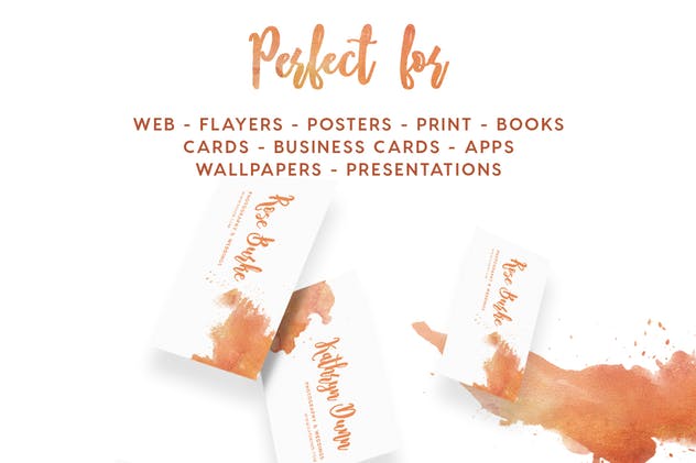 橙色手工水彩无缝背景纹理 Watercolor Seamless Textures – Orange Pack插图(2)