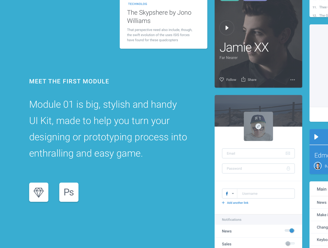 一套精美的网页UI组件套装[Sketch,PSD]插图(3)