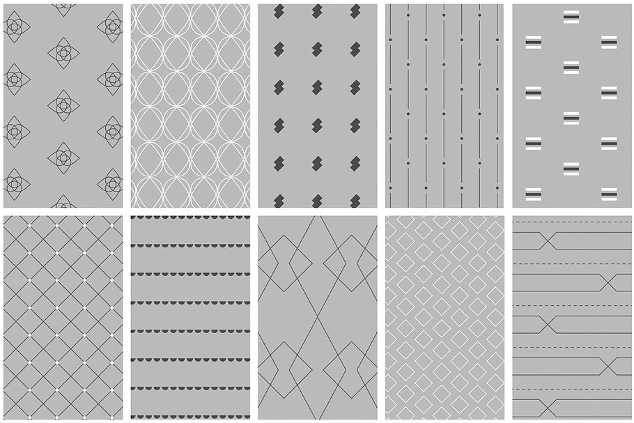 极简主义几何无缝矢量纹理 Minimal Vector Patterns插图(6)