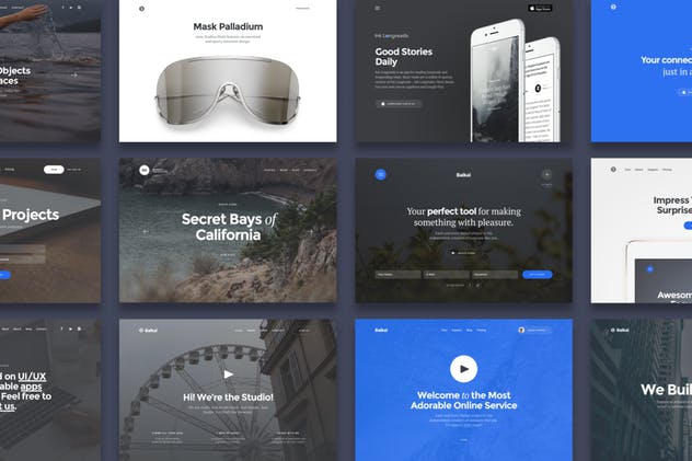 产品官网设计UI套件 Baikal Startup插图(4)