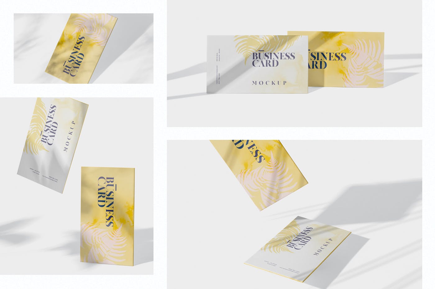 企业名片侧立面效果图样机模板 Business Card Stack Mockup in 90×50 Format插图(1)