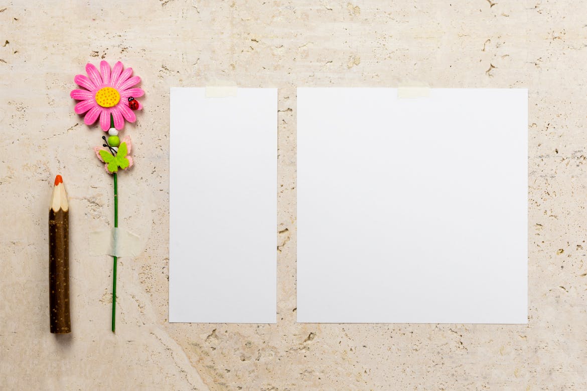 纪念日贺卡设计效果图样机素材库精选 Save The Date Postcards Mockup插图(3)