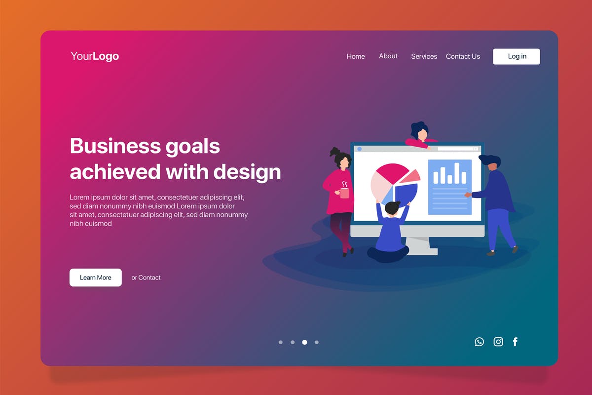 商业目标规划概念插画Banner&着陆页设计模板 Business Goals – Banner & Landing Page插图