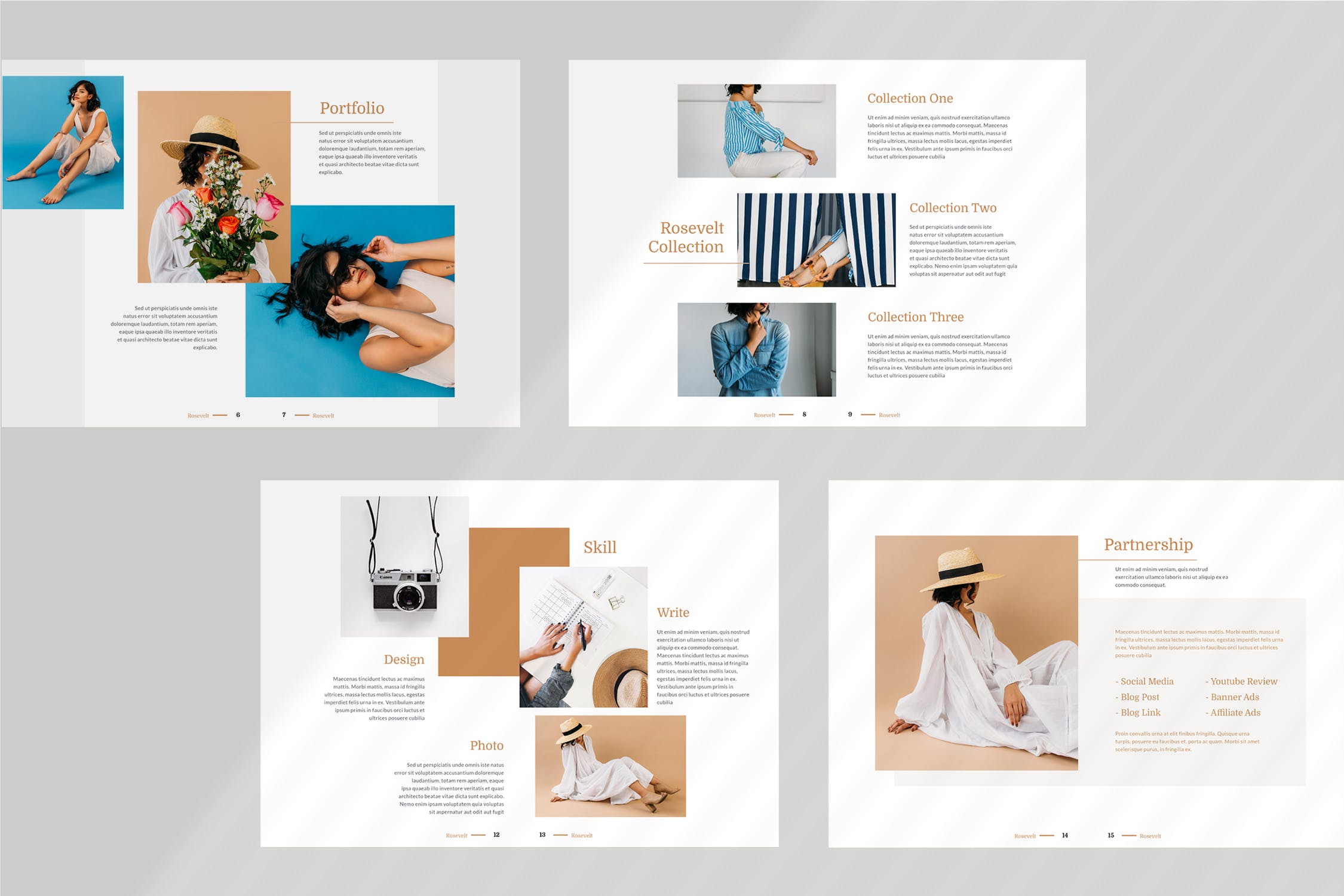 品牌形象塑造媒体宣传画册设计模板 Rosevelt – Media / Press Kit  Template插图(4)