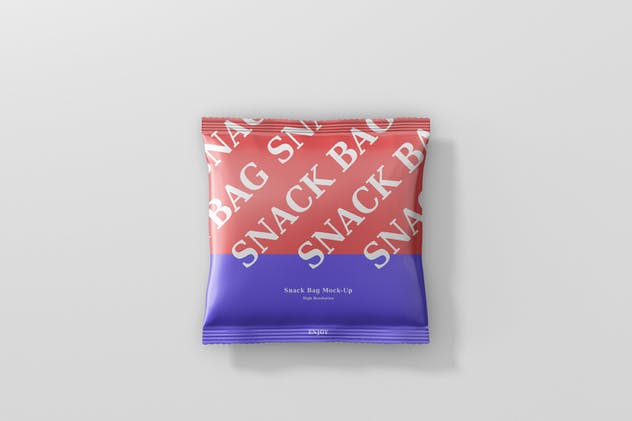 方形小吃/零食塑料袋包装外观样机 Snack Foil Bag Mockup – Square Size插图(5)