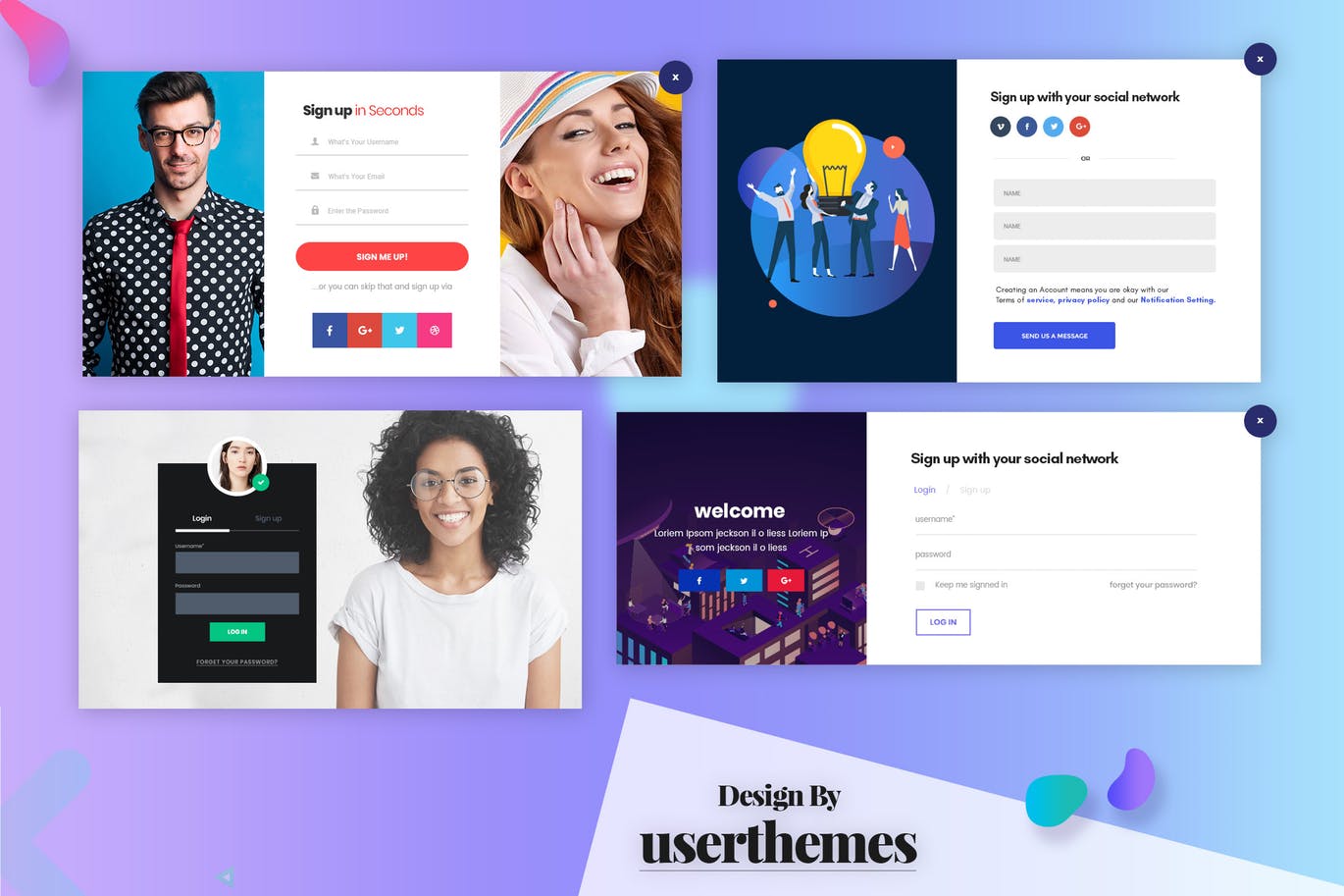 高品质网站注册弹出窗口UI设计素材库精选模板 Quality Of Design User Registration Popup插图