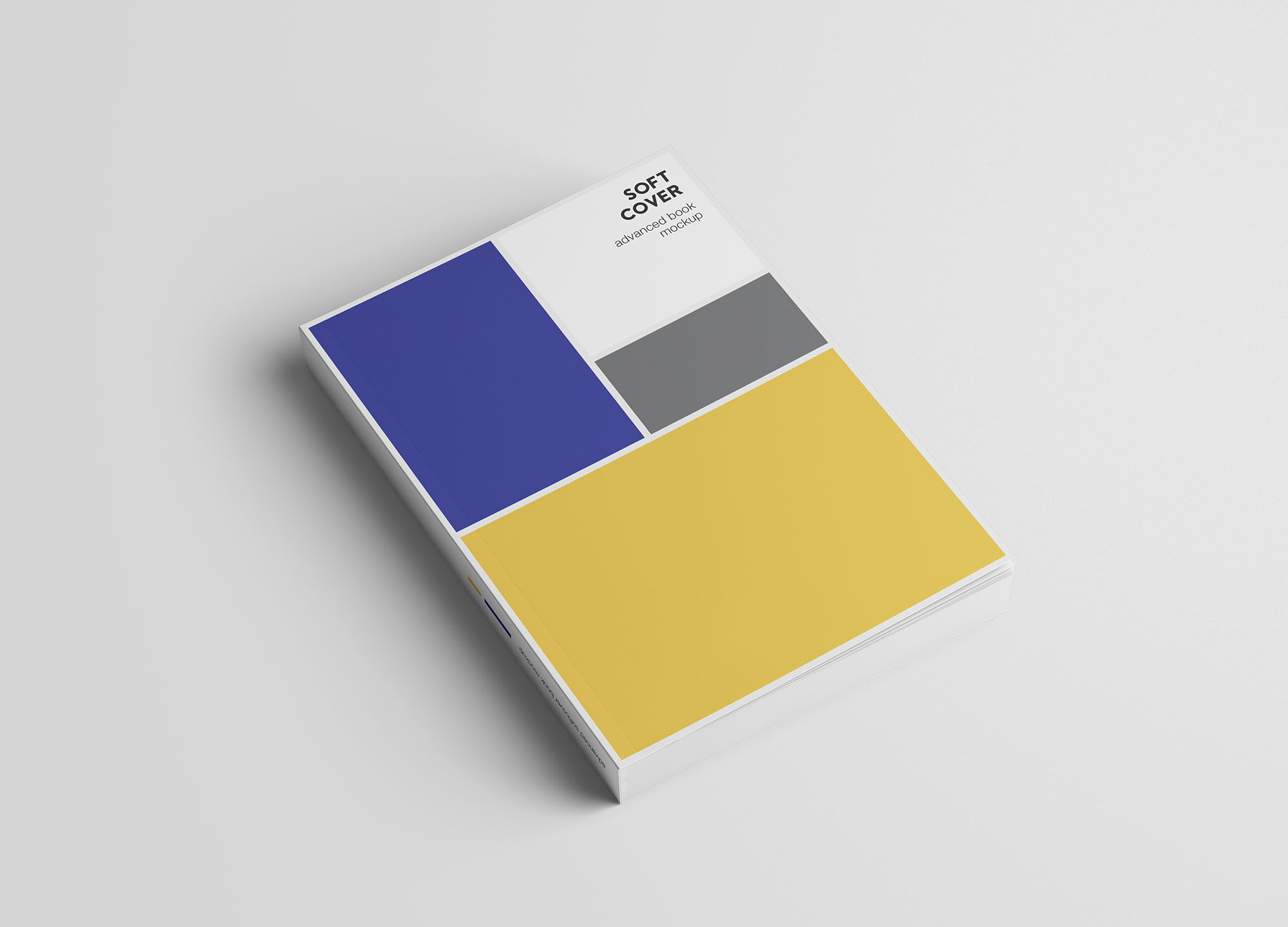 A5尺寸软封图书封面设计效果预览样机 A5 Softcover Book Mockup插图(3)