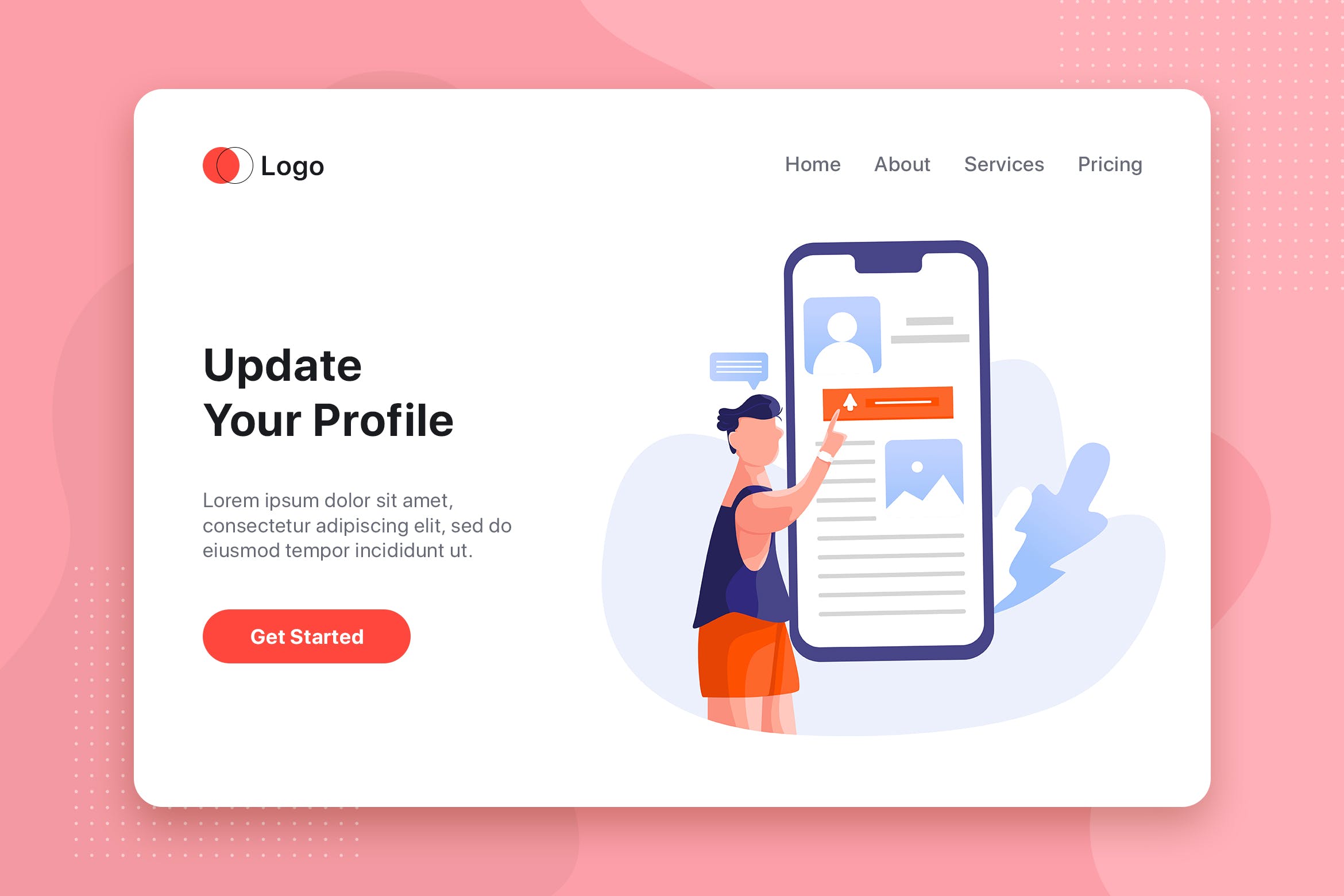 更新个人资料矢量素材库精选概念插画设计素材 Update your profile Illustration concept插图