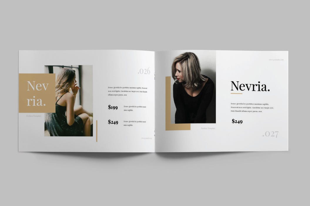 A5横版产品目录Lookbook设计InDesign模板 NEVRIA – A5 Landscape Lookbook template插图(13)