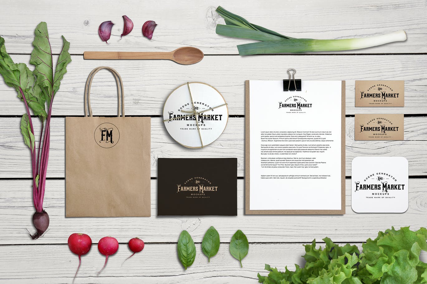 农民市场健康绿色有机食品场景VI样机展示模型mockups插图(6)