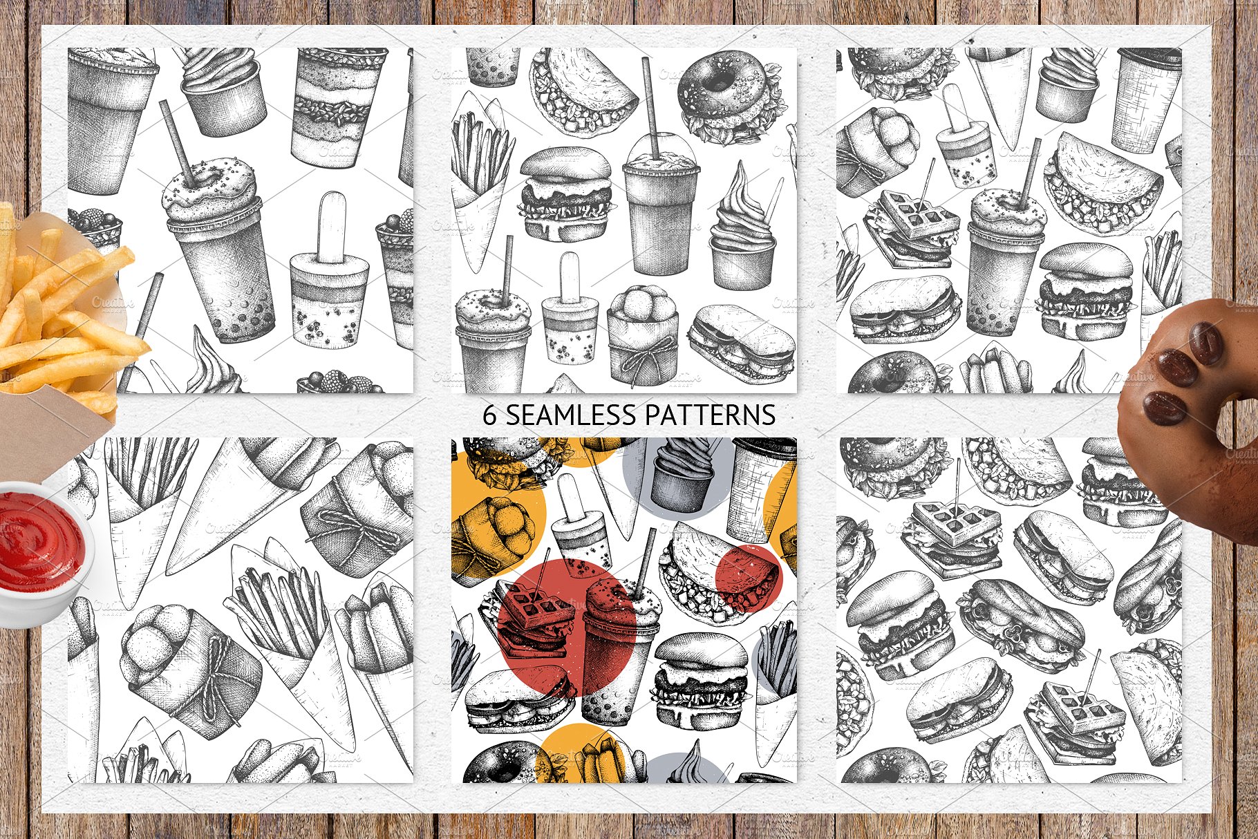 快餐食品矢量图形 Vector Fast Food Collection插图(8)